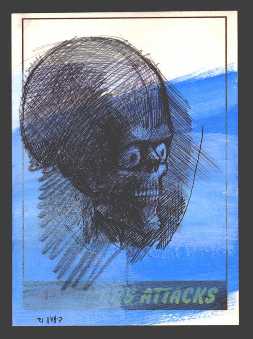 2012 Mars Attacks Heritage Artist Autograph Sketch Trading Card 1/1 Charles Hall