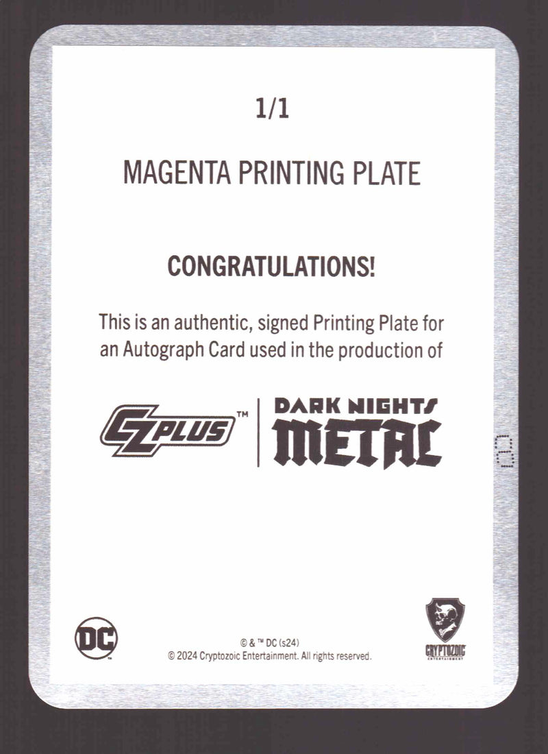 2024 CZX Dark Nights Metal Printing Plate Autograph Card James Tynion IV TC-JTIV - TvMovieCards.com