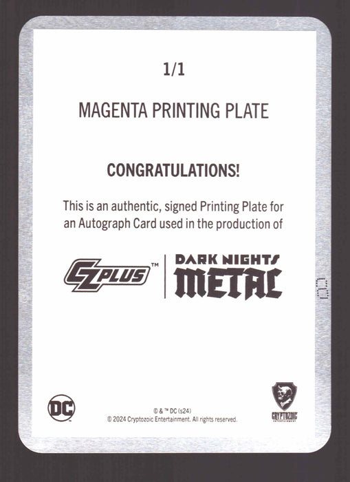 2024 CZX Dark Nights Metal Printing Plate Autograph Card James Tynion IV TC-JTIV2