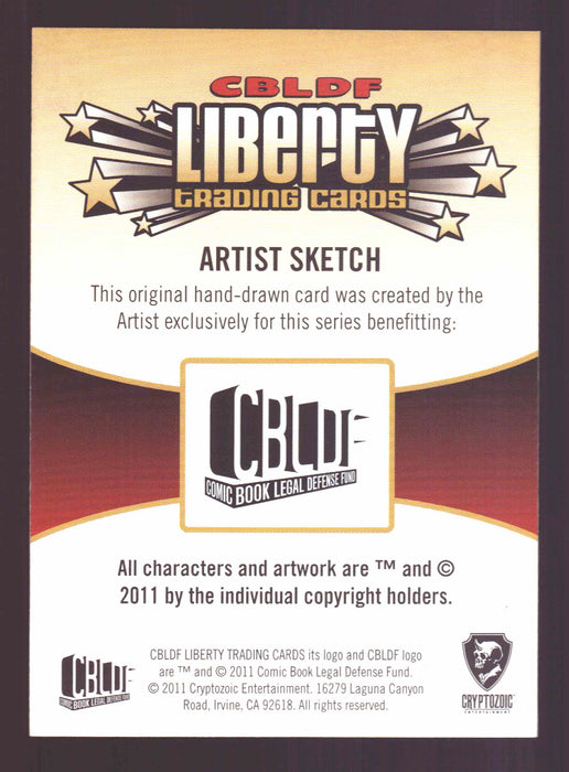 2011 Cryptozoic CBLDF Liberty Artist Sketch Card by Vince Sunico   - TvMovieCards.com