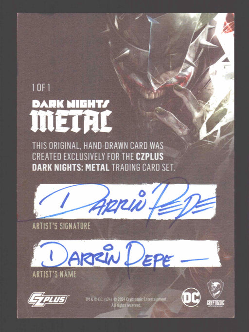 2024 CZX Dark Nights Metal Artist Sketch Trading Card by Darrin Pepe Aquaman - TvMovieCards.com