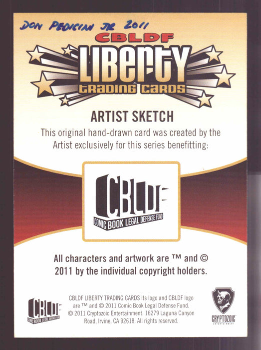 2011 Cryptozoic CBLDF Liberty Artist Sketch Card by Don Pedicini Jr - TvMovieCards.com