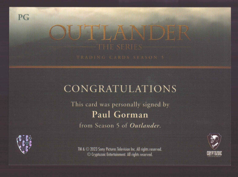 Outlander Season 5 Paul Gorman as Josiah and Keziah PG Autograph Card - TvMovieCards.com