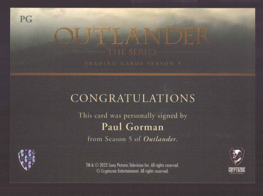 Outlander Season 5 Paul Gorman as Josiah and Keziah PG Autograph Card - TvMovieCards.com