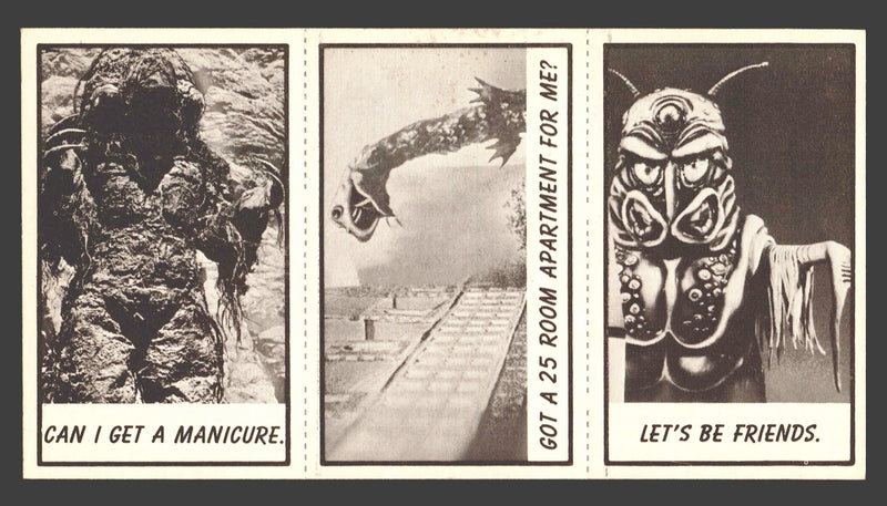 1963 Monster Laffs Midgees Trading Card Panel of 3 Cards #100 #4 #28 - TvMovieCards.com
