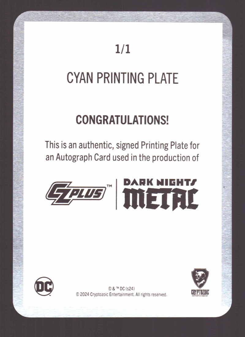 2024 CZX Dark Nights Metal Magenta Printing Plate Autograph Card Jim Lee TF-JL - TvMovieCards.com