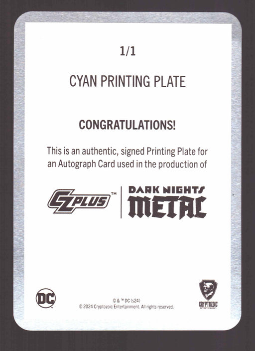 2024 CZX Dark Nights Metal Magenta Printing Plate Autograph Card Jim Lee TF-JL - TvMovieCards.com