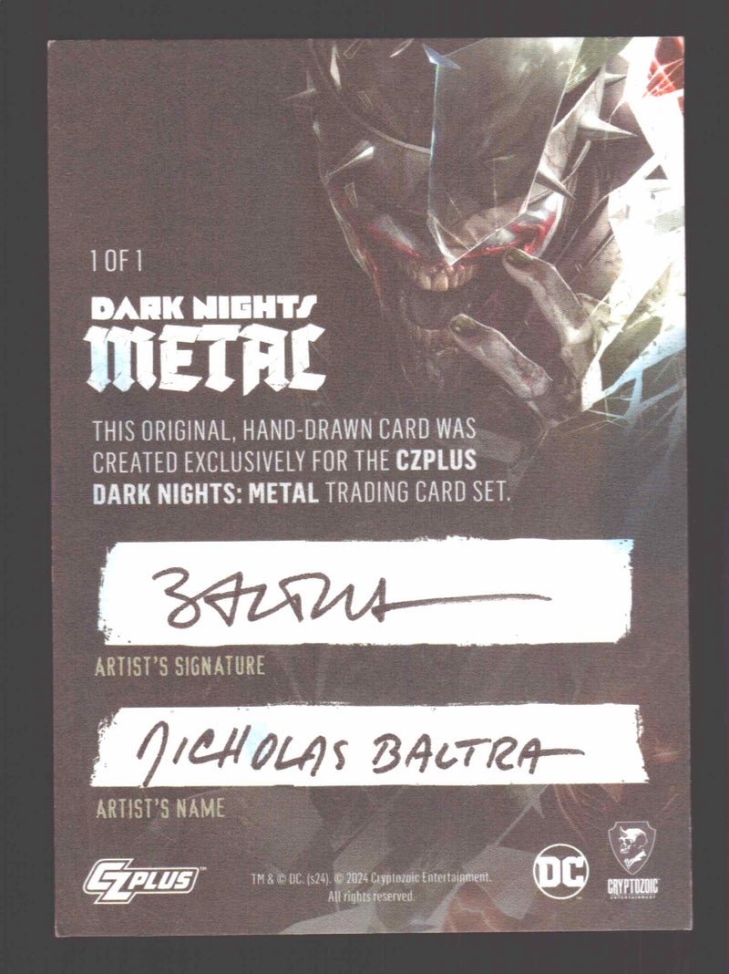 2024 CZX Dark Nights Metal Artist Sketch Trading Card by Nicholas Baltra