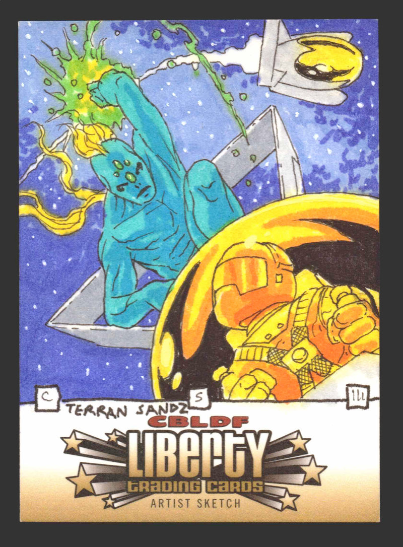 2011 Cryptozoic CBLDF Liberty Artist Sketch Card TERRAN SANDZ by Chip Skelton   - TvMovieCards.com
