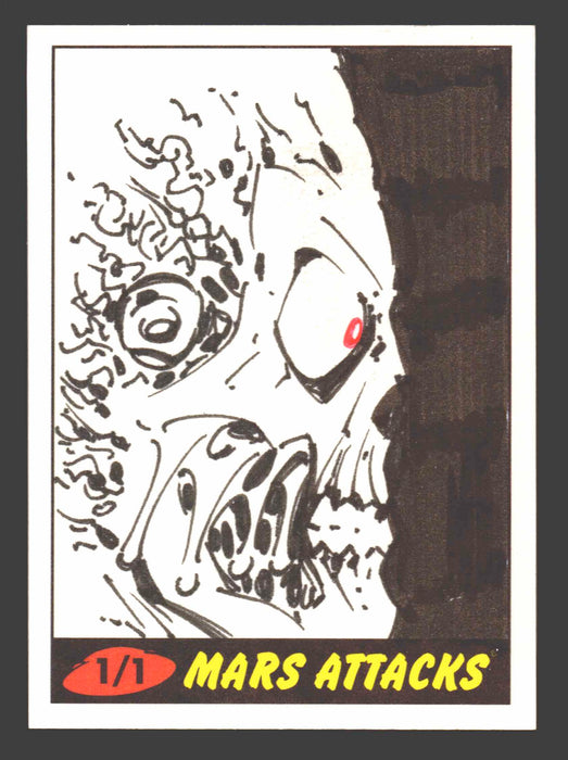 2012 Mars Attacks Heritage Artist Autograph Sketch Trading Card 1/1  Lee Bradley