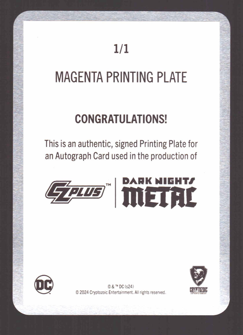 2024 CZX Dark Nights Metal Magenta Printing Plate Autograph Card Jim Lee TC-JL - TvMovieCards.com