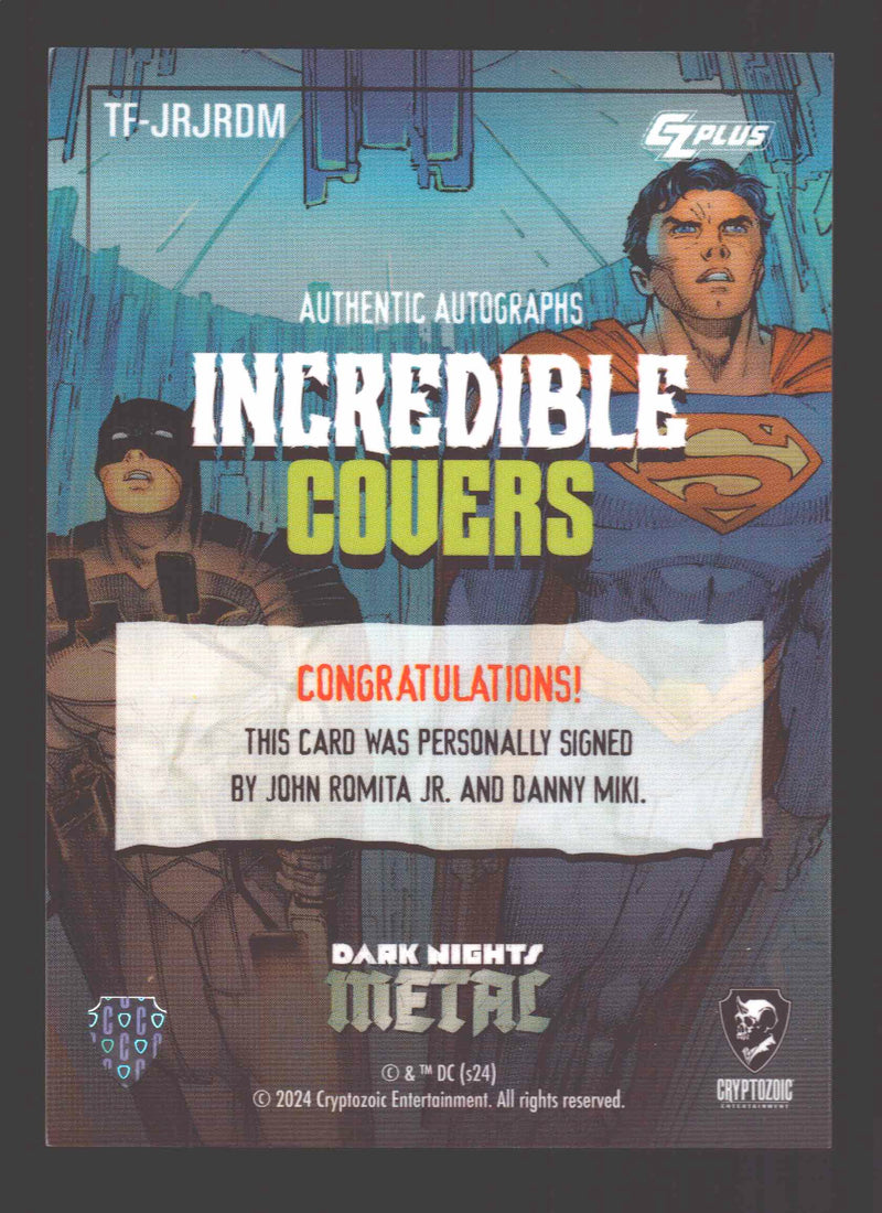 2024 CZX Dark Nights Metal Dual Autograph Card John Ramita Jr / Danny Miki - TvMovieCards.com