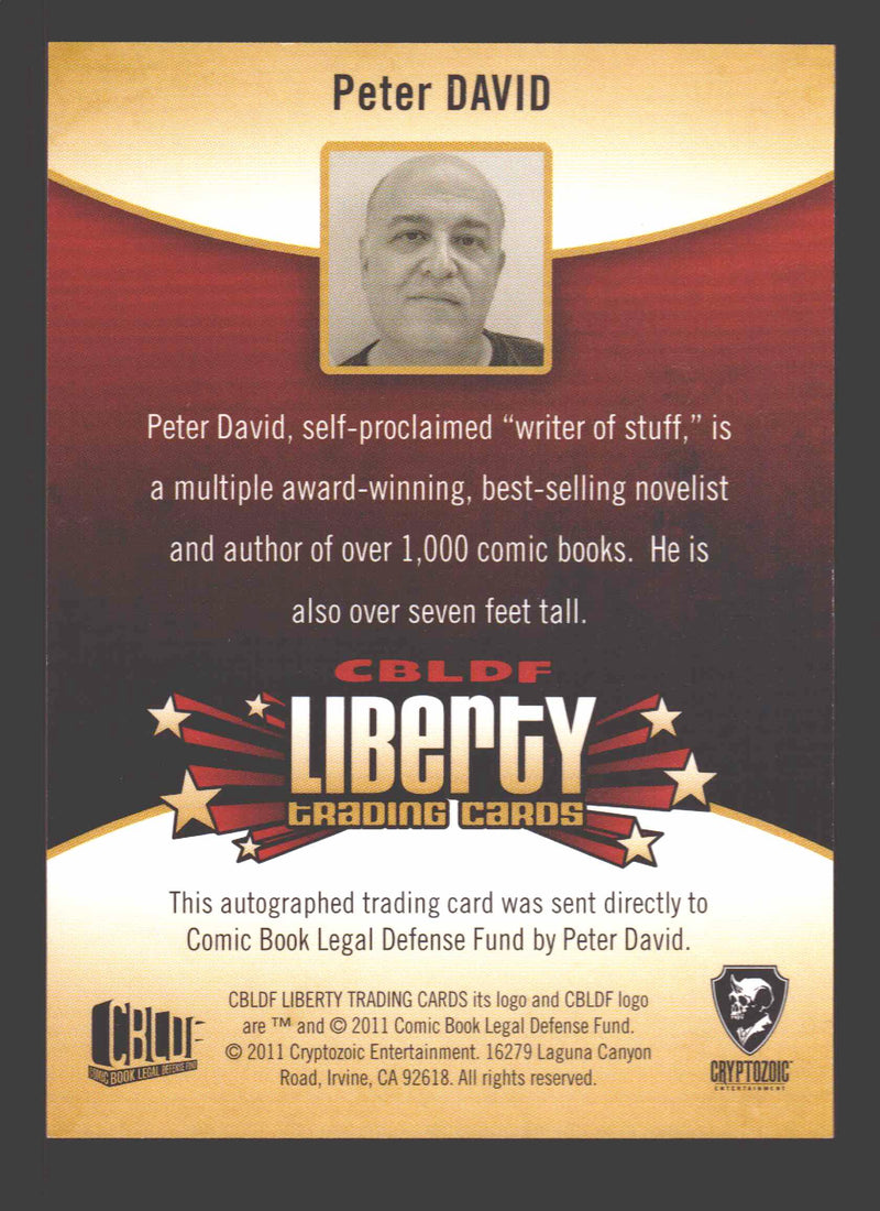 2011 Cryptozoic CBLDF Liberty Artist Peter David Autograph Card - TvMovieCards.com