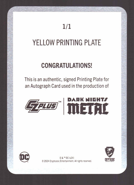 2024 CZX Dark Nights Metal Printing Plate Autograph Card Scott Williams TF-SW - TvMovieCards.com