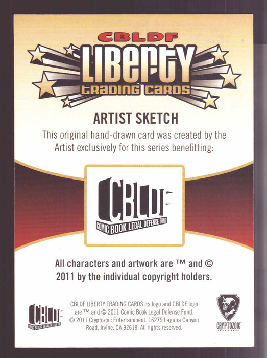 2011 Cryptozoic CBLDF Liberty Artist Sketch Card by Wilson Ramos Jr - TvMovieCards.com