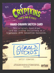 2018 Crypt kins Sketch Trading Card by Gerald de Dios Convention Exclusive - TvMovieCards.com