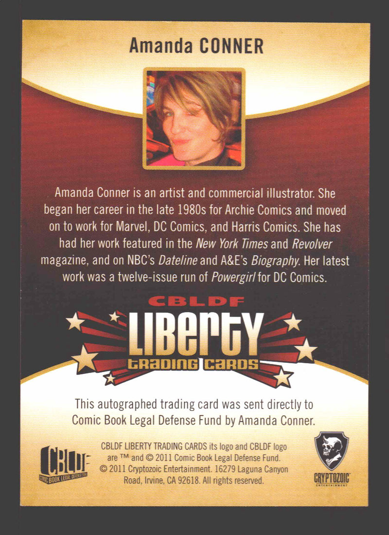 2011 Cryptozoic CBLDF Liberty Artist Amanda Conner Autograph Card - TvMovieCards.com