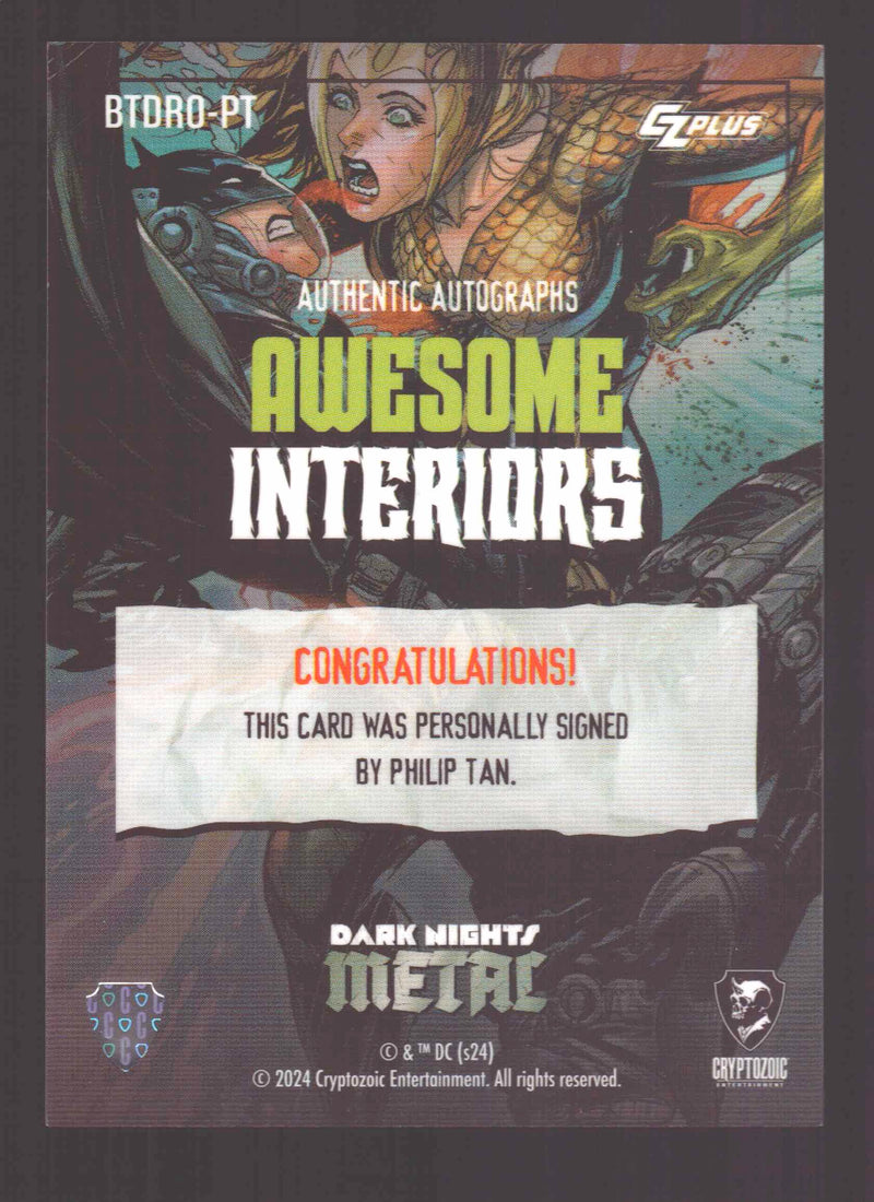 2024 CZX Dark Nights Metal Artist Autograph Card BTDRO-PT Philip Tan - TvMovieCards.com