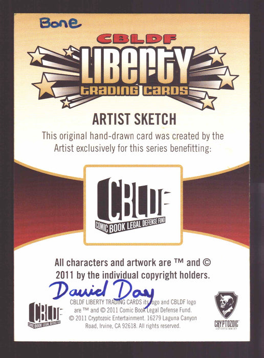 2011 Cryptozoic CBLDF Liberty Artist Sketch Card Bone by David Day   - TvMovieCards.com