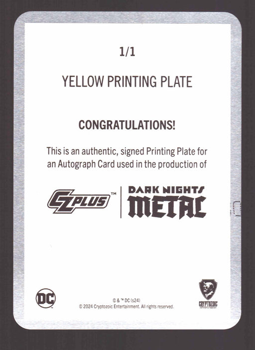 2024 CZX Dark Nights Metal Printing Plate Autograph Card Scott Williams TC-SW - TvMovieCards.com