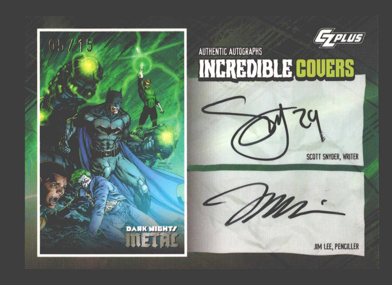 2024 CZX Dark Nights Metal Dual Autograph Card Scott Synder / Jim Lee - TvMovieCards.com