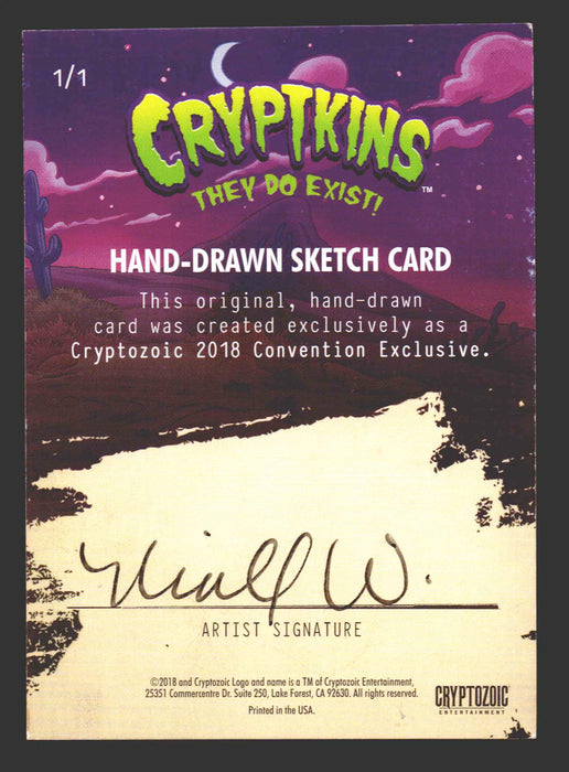 2018 Cryptkins Sketch Trading Card by Niall Westerfield Convention Exclusive Cryptozoic - TvMovieCards.com