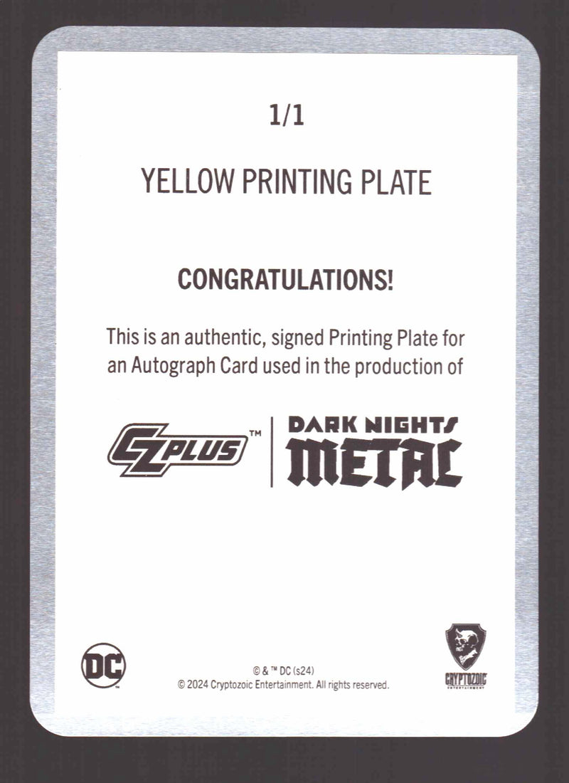 2024 CZX Dark Nights Metal Printing Plate Autograph Card Klaus Janson TF-KJ - TvMovieCards.com