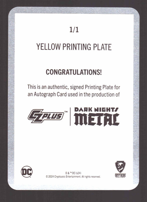 2024 CZX Dark Nights Metal Printing Plate Autograph Card  Klaus Janson TF-KJ