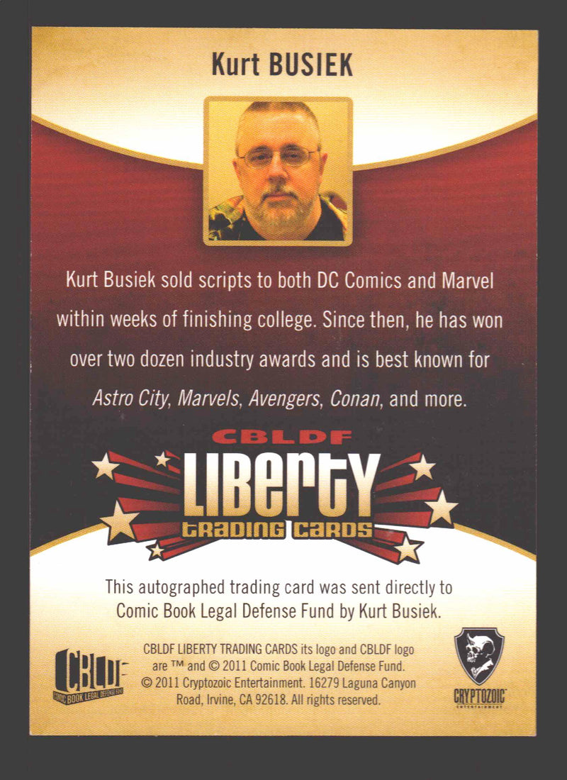 2011 Cryptozoic CBLDF Liberty Artist Burt Busiek Autograph Card - TvMovieCards.com