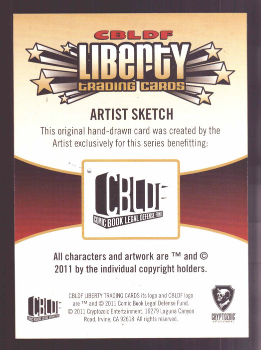 2011 Cryptozoic CBLDF Liberty Artist Sketch Card by Wilson Ramos Jr - TvMovieCards.com