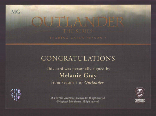 Outlander Season 5 Melanie Gray as Margaret Tryon MG Autograph Card - TvMovieCards.com