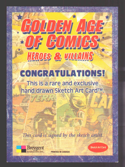 Golden Age of Comics Heroes & Villains Artist Sketch Card Breygent Scott D.M. Si - TvMovieCards.com