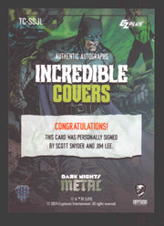 2024 CZX Dark Nights Metal Dual Autograph Card Scott Synder / Jim Lee - TvMovieCards.com