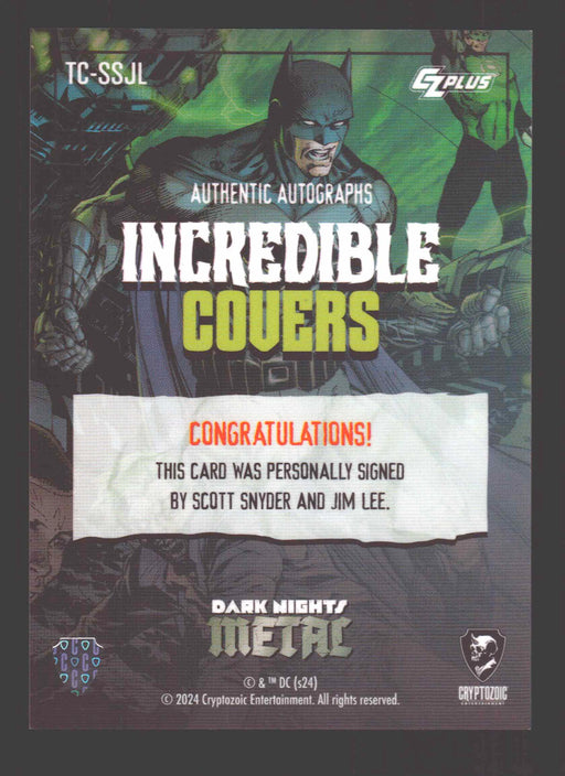 2024 CZX Dark Nights Metal Dual Autograph Card Scott Synder / Jim Lee - TvMovieCards.com