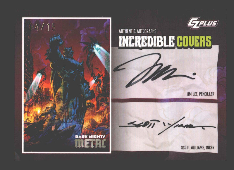 2024 CZX Dark Nights Metal Dual Autograph Card Jim Lee / Scott Williams - TvMovieCards.com