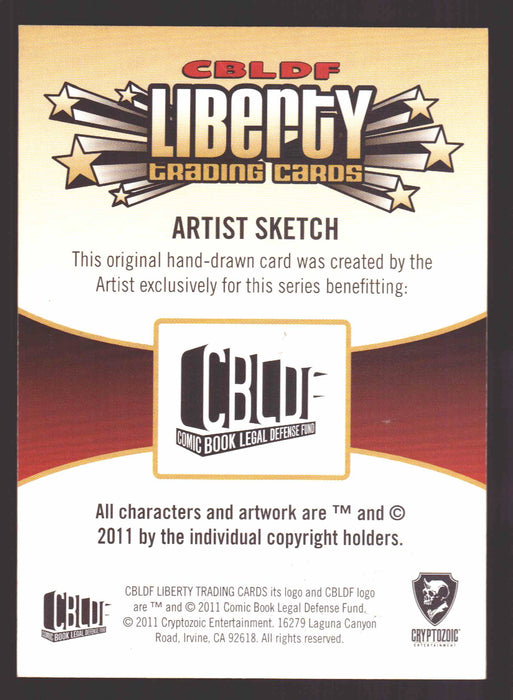 2011 Cryptozoic CBLDF Liberty Artist Sketch Card by Chris "Cabbie" Bradberry   - TvMovieCards.com