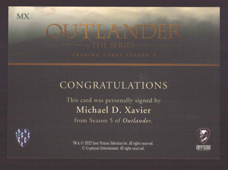Outlander Season 5 Michael D. Xavier as Lt. Hamilton Knox MX Autograph Card - TvMovieCards.com
