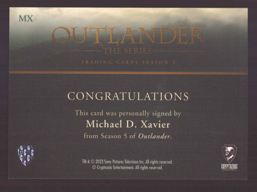 Outlander Season 5 Michael D. Xavier as Lt. Hamilton Knox MX Autograph Card - TvMovieCards.com