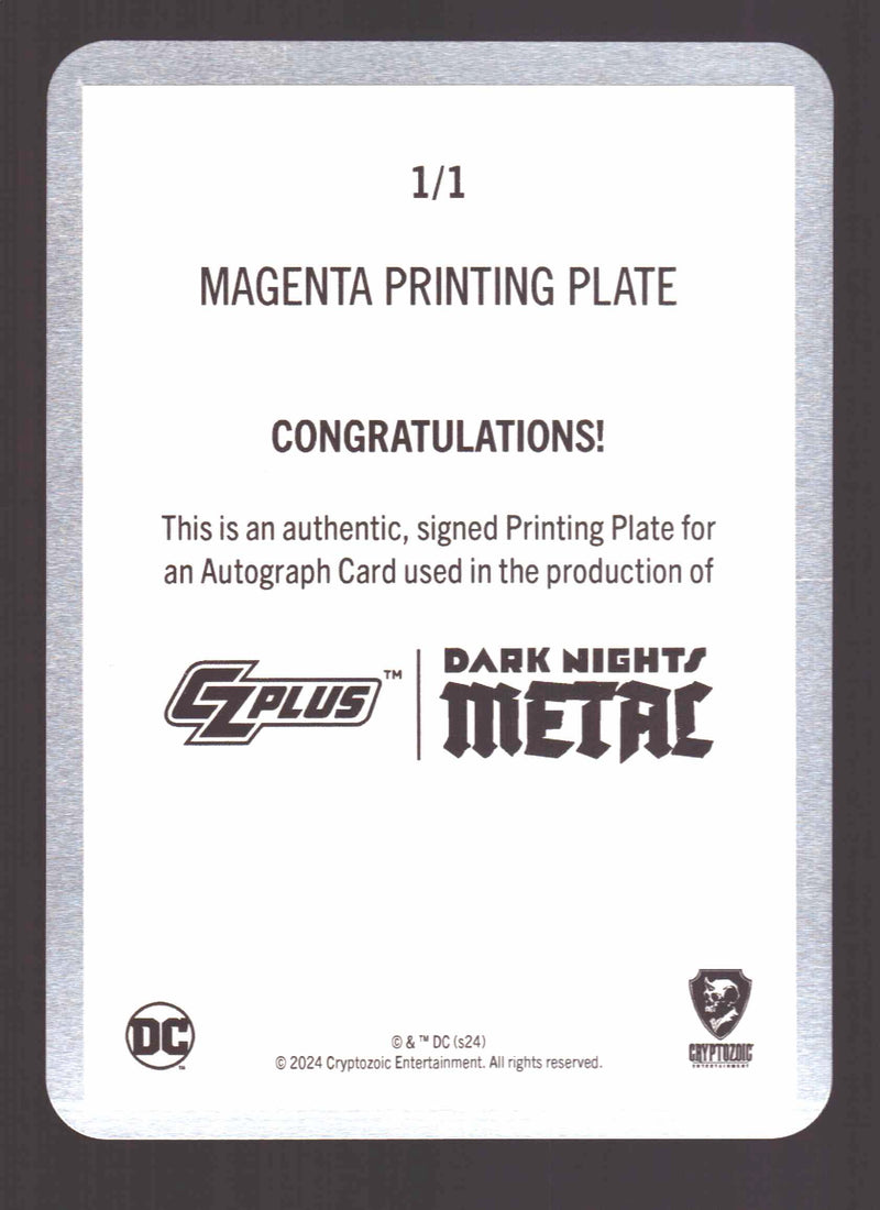 2024 CZX Dark Nights Metal Printing Plate Autograph Card Klaus Janson TC-KJ - TvMovieCards.com