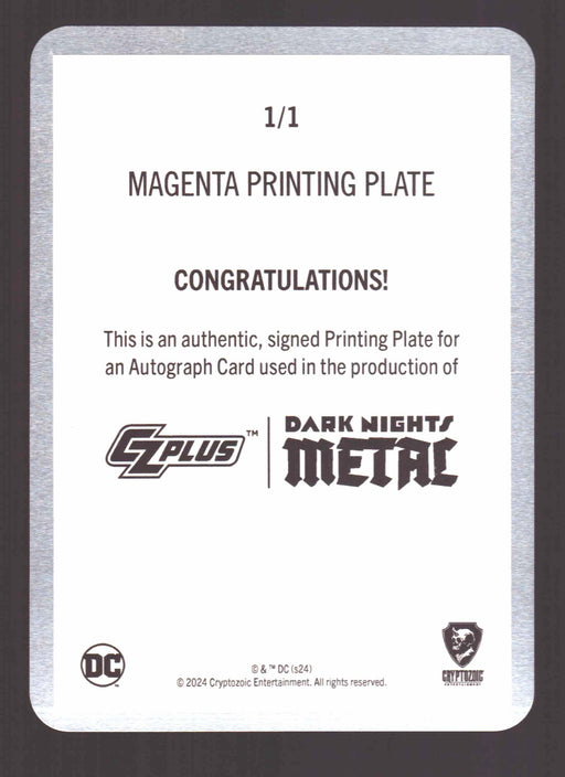 2024 CZX Dark Nights Metal Printing Plate Autograph Card Klaus Janson TC-KJ - TvMovieCards.com