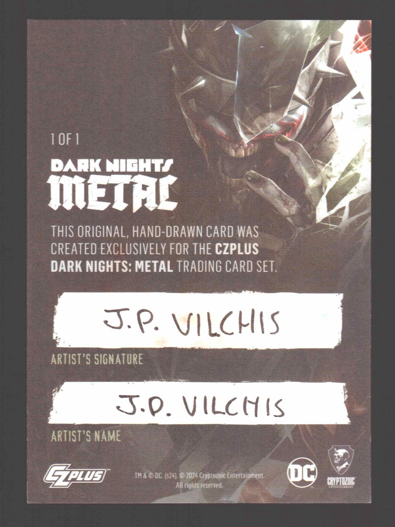 2024 CZX Dark Nights Metal Artist Sketch Trading Card by J.P. Vilchis