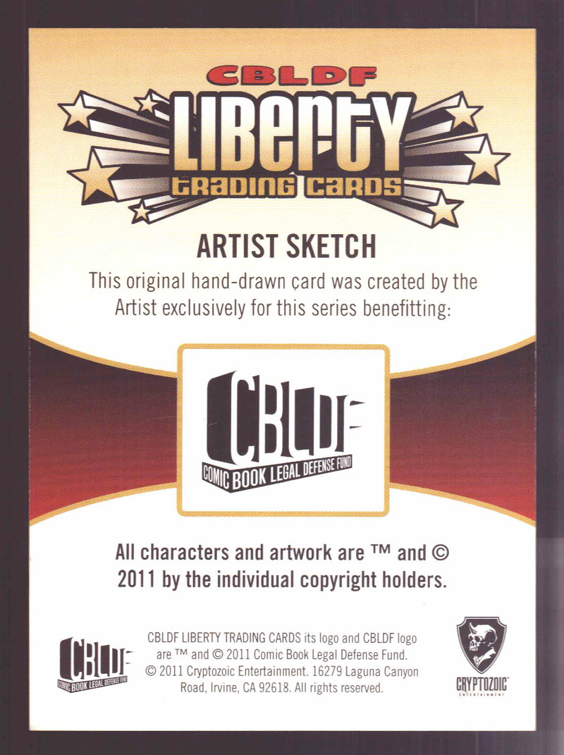 2011 Cryptozoic CBLDF Liberty Artist Sketch Card by Wilson Ramos Jr - TvMovieCards.com