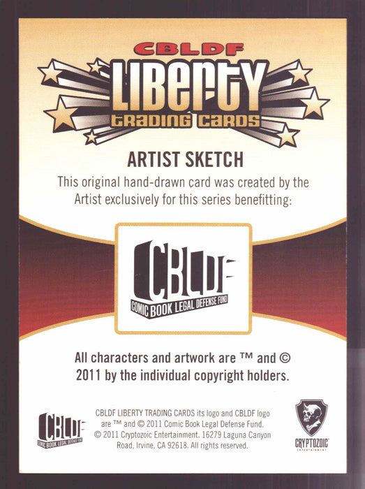 2011 Cryptozoic CBLDF Liberty Artist Sketch Card by Wilson Ramos Jr - TvMovieCards.com
