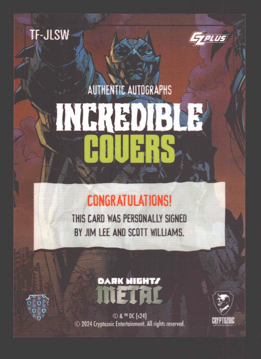 2024 CZX Dark Nights Metal Dual Autograph Card Jim Lee / Scott Williams - TvMovieCards.com