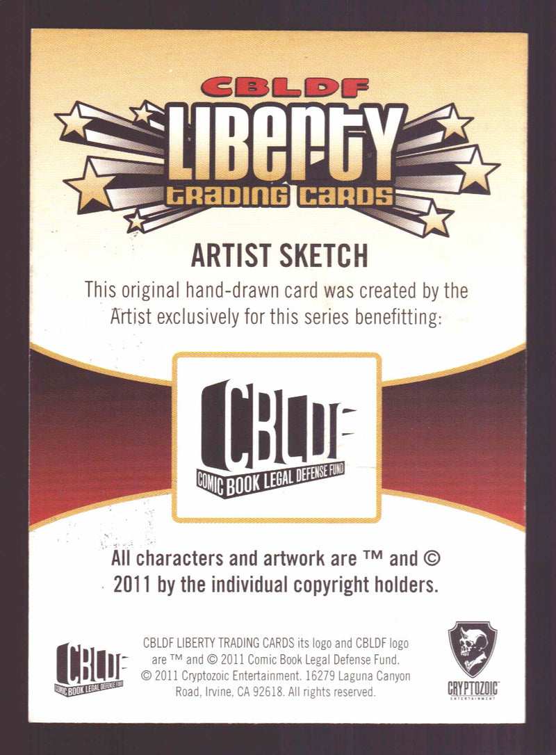 2011 Cryptozoic CBLDF Liberty Artist Sketch Trading Card by Bobby Timony   - TvMovieCards.com