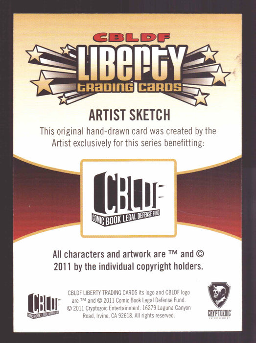 2011 CBLDF Comic Book Legal Defense Fund Liberty Artist Sketch Trading Card - TvMovieCards.com