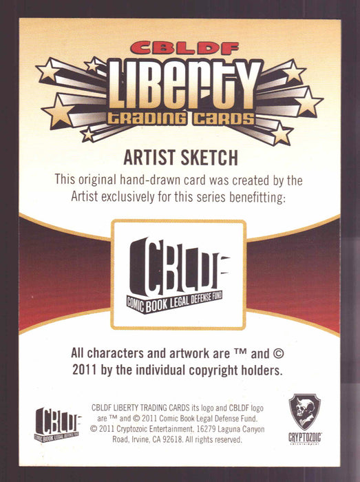 2011 Cryptozoic CBLDF Liberty Artist Sketch Card by Wilson Ramos Jr - TvMovieCards.com