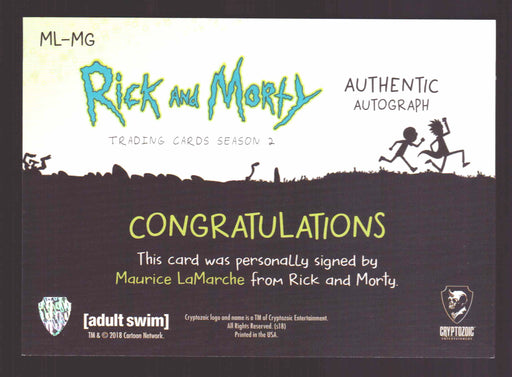 Rick and Morty Season 2 ML-MG Maurice LaMarche Military General Autograph Card   - TvMovieCards.com