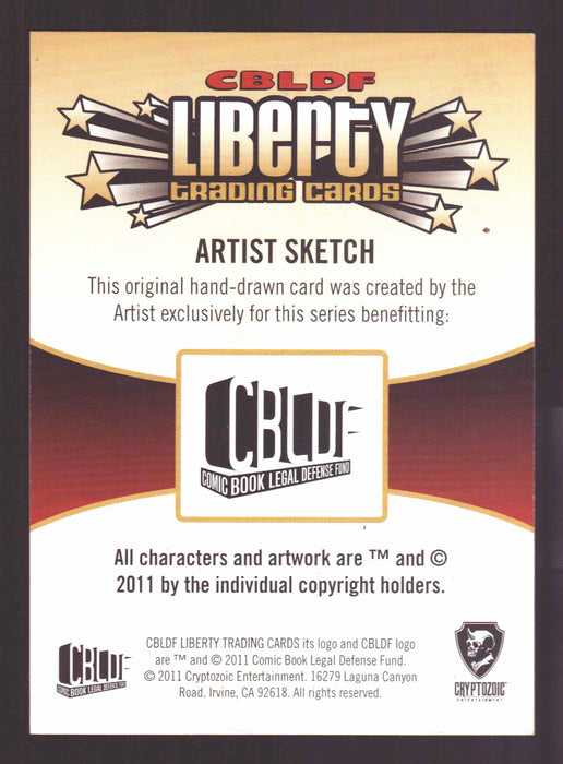 2011 Cryptozoic CBLDF Liberty Artist Sketch Card by Wilson Ramos Jr   - TvMovieCards.com