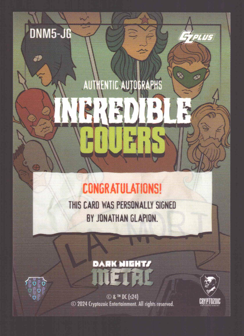 2024 CZX Dark Nights Metal Autograph Card Jonathan Glapion DNM5-JG - TvMovieCards.com